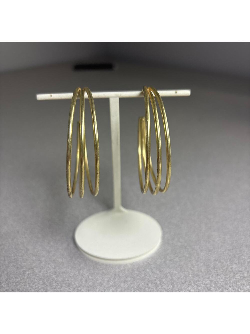 18k Plated Large 3 Piece Gold Hoop Earrings